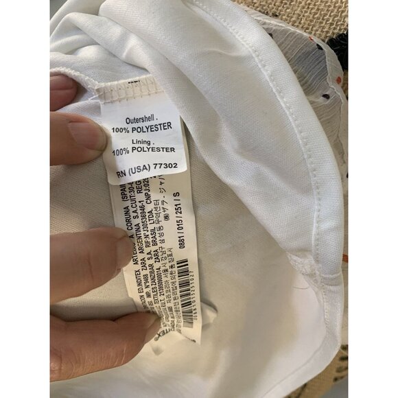 (E-147) Zara trafaluc collections‎ short sleeves womens dress size S ivory color - Picture 9 of 9